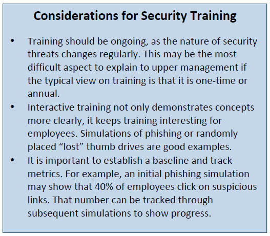 Consideration for Security Training